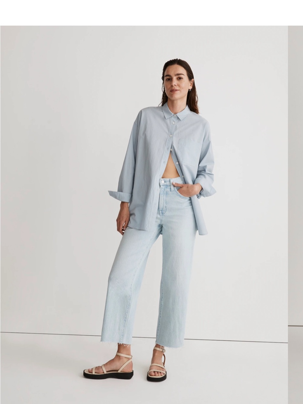 Madewell the perfect vintage jean wide leg crop size 27 NJ191